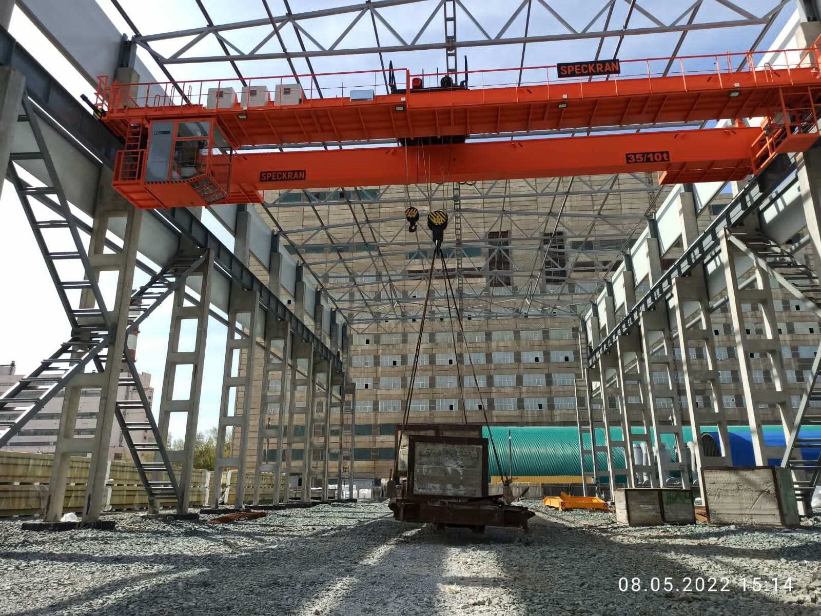 Another completed installation of a container bridge crane for Orenburg Minerals JSC.